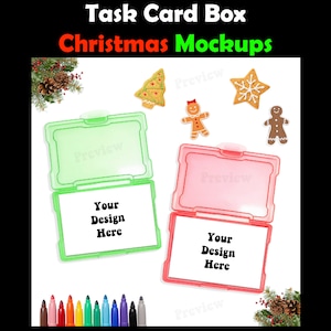 Weihnachts-Aufgaben-Karten-Box-Mockups, kommerzielle Nutzung Mockup, Schul-Mockup, TPT Mockup-Vorlage, digitales Verkäufer-Mockup, TPT-Eintragsbild