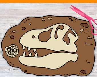 Dinosaur Fossil Craft, Dinosaur Birthday, Homeschool Activity, Dinosaur Montessori, Bulletin Board, Kindergarten, Homeschool Classroom,