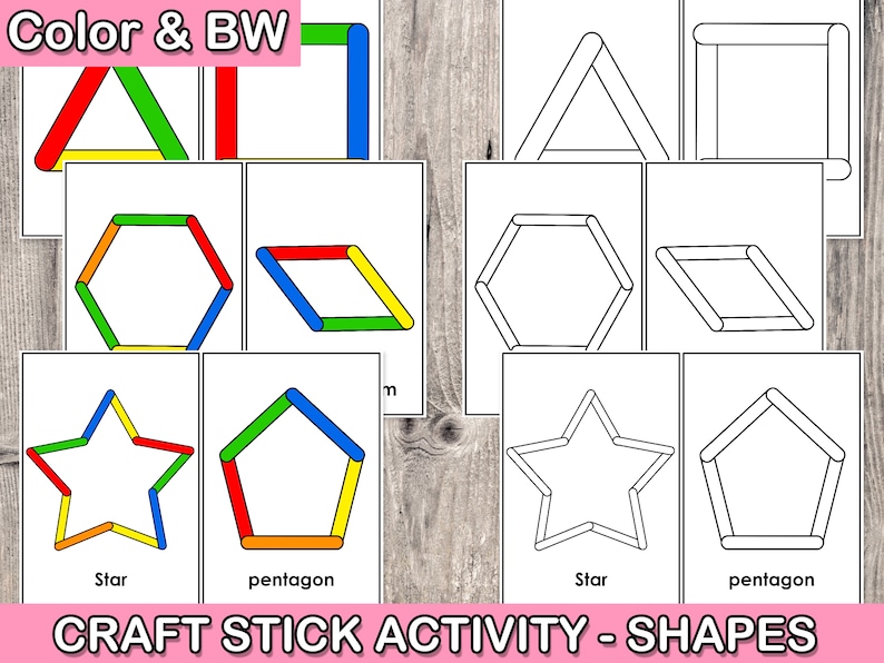 Craft Sticks Activity for Toddlers, Craft Stick Shapes Activity