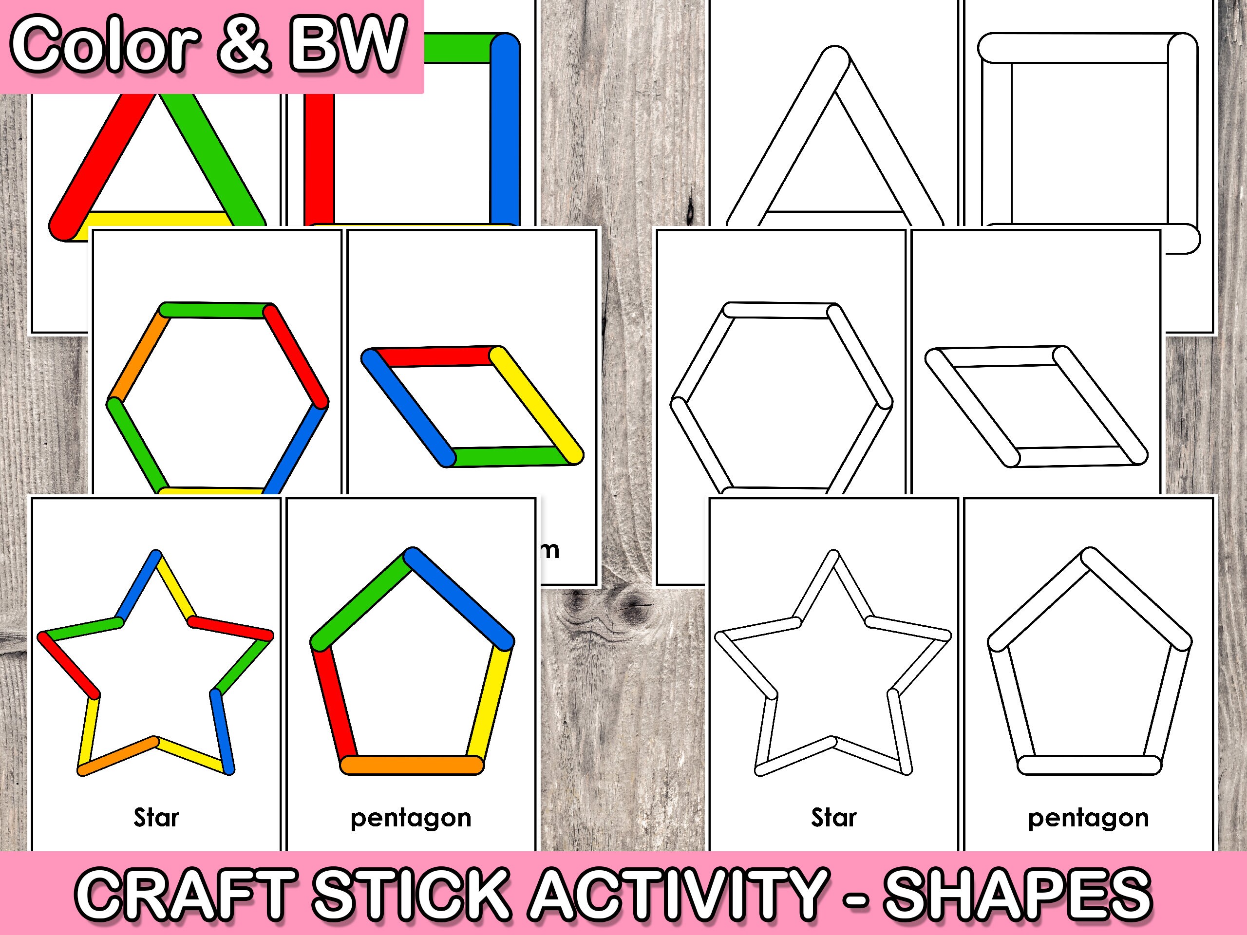 Craft Sticks Activity For Toddlers Craft Stick Shapes Activity 
