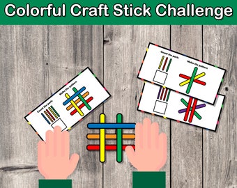 Montessori Printable Craft Sticks Preschool Activity Toddler Activities Craft Stick Patterns Homeschool Printables for Kids