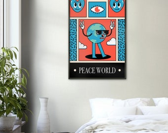 Premium Pop Art Bild | Wohnzimmer Poster | Cartoon Style Poster | Bild mit Rahmen | Design Poster