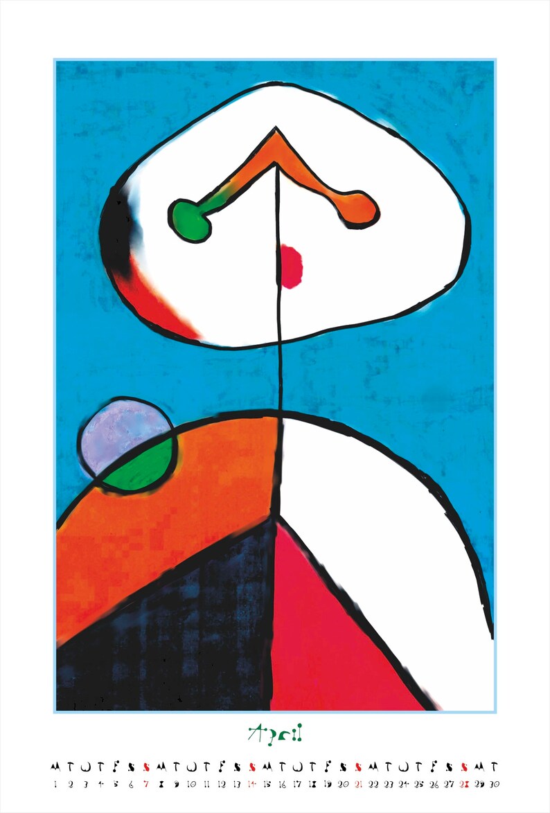 Wall Calendar 2024 Joan Miró Fine Art Etsy