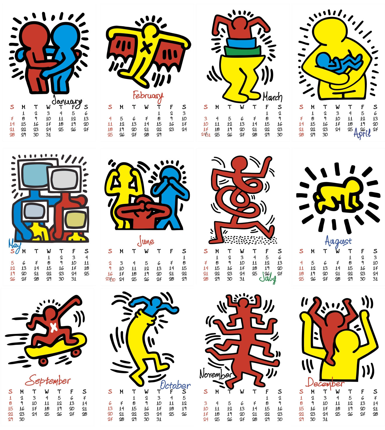 Wall Calendar 2024 Vertical Keith Haring Printable 12 Month Wall Wall Calendar 2024 Vertical Keith Haring Printable 12 Month Wall