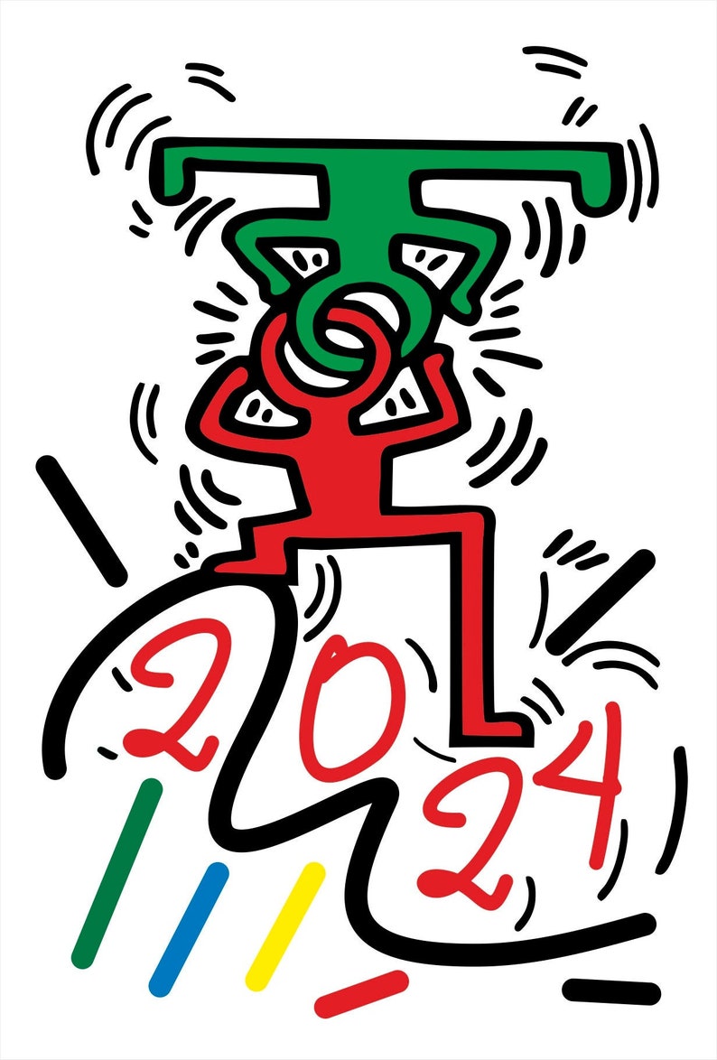 Wall Calendar 2024 Keith Haring Printable 12 Month Wall Calendar