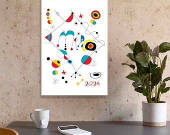 Wall Calendar 2024 Vertical - Designs inspired by Joan Miró - Fine Art
