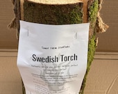 Swedish torch fire candle Natural pine log camping beach party barbecue Large size
