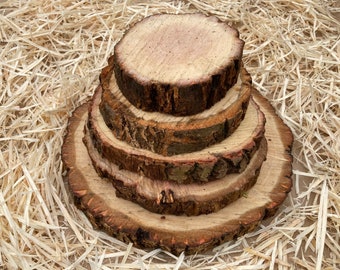 Natural Rustic Log Slices | Round Wood Discs for Crafts & Weddings | Sustainable Devon Timber | 9–35 cm Handmade Eco Wood Rounds