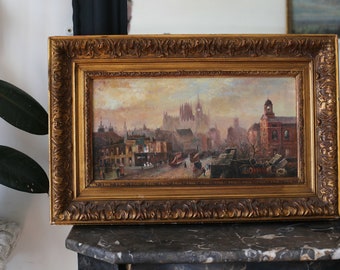 Early 20th century oil painting representing the city of London