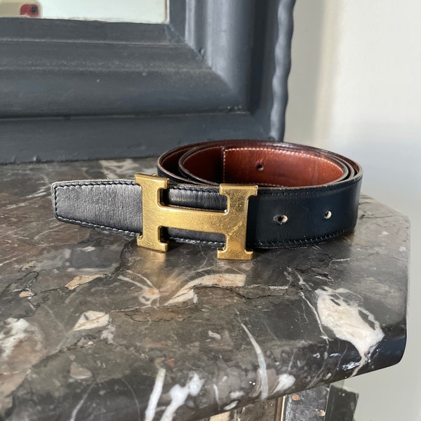 Leather belt & Hermès H buckle