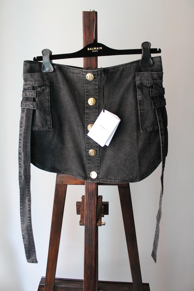 Balmain denim rok, nieuw met prijskaartjes, maat 38 afbeelding 4