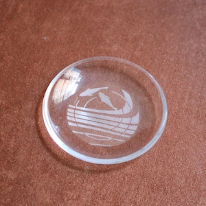 Hermès small glass plate with dolphin motif