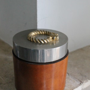 Hermès decorative metal and leather box 1960's