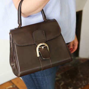 Delvaux Vintage Handbag Model Brillant in Smooth Brown Leather 