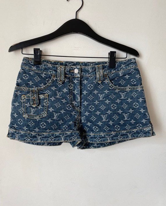 Louis Vuitton Pattern Print Denim Shorts