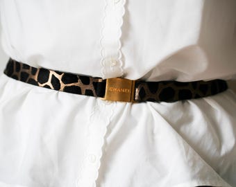 Chanel panther pattern leather belt size 34 - XS