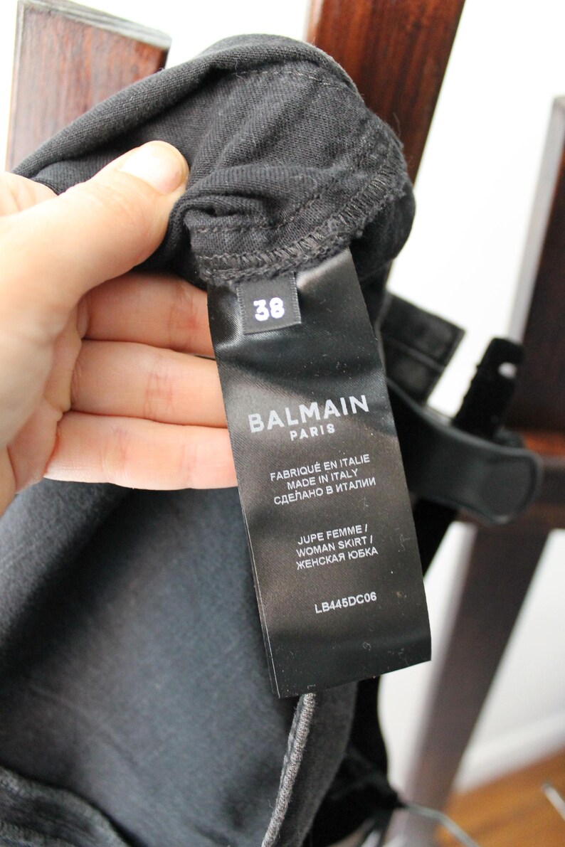 Balmain denim rok, nieuw met prijskaartjes, maat 38 afbeelding 14