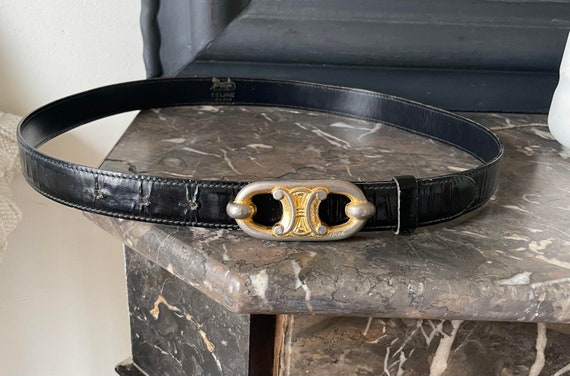 Céline Vintage Belt Triumph Model in Patent Leather - Etsy Céline Vintage Belt Triumph Model in Patent Leather - Etsy