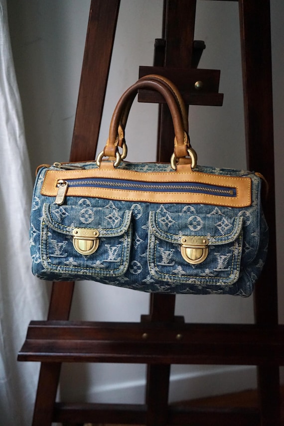 Louis Vuitton sac à main modèle Néo speedy en denim bleu