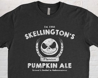 Camiseta de Halloween Jack Skellington Pumpkin Ale | Camiseta Disneyworld | Halloween da Disney | Reino Mágico
