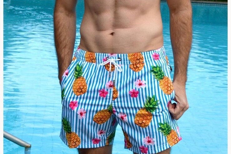 Men Swim Trunk 4 Way Stretch - Etsy