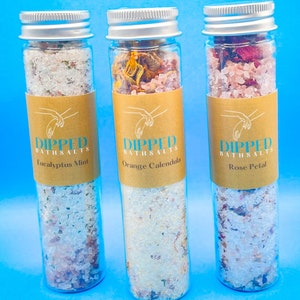 Calming Bath Salts Test Tube Bath Salts Bath Soaker  Relaxation Gift for him and her Aromatherapy Self Care