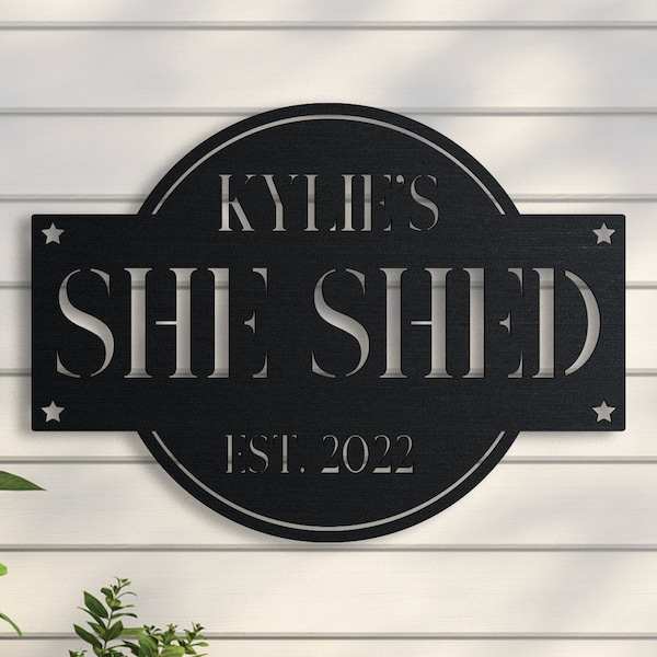 Custom Metal She Shed Sign, Custom Metal Sign, Metal Name Sign, She Shed Decor, Home Decor, Signs For A She Shed, She Shed Ideas