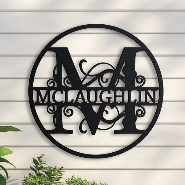 Metal Monogram Sign, Custom Metal Sign, Metal Name Sign, Initial Sign, Metal Monogram Letters, Home Decor, Metal Wall Art, Outdoor Sign