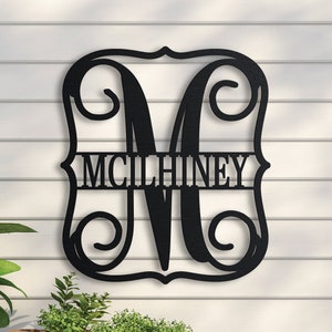 Metal Monogram Sign, Custom Metal Sign, Metal Name Sign, Initial Sign, Monogram Wall Decor, Metal Monogram Letters, Home Decor