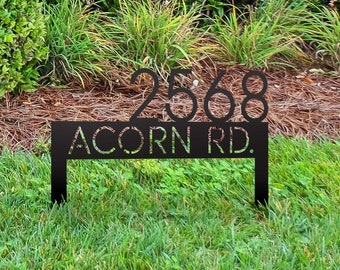 Modern Metal Address Yard Sign - Modern Address Sign - Address Number Sign - Address Numbers - Modern House Numbers