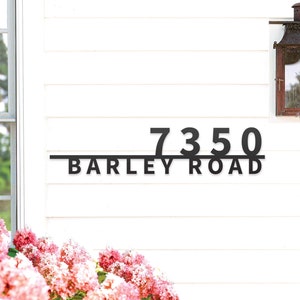 Metal House Number Sign |  Address Sign with Street Name | Address Number Sign with Street Name | Modern House Numbers | Address Sign