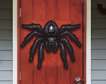 Metal Halloween Spider Sign, Halloween Front Door Sign, Metal Spider Sign, Halloween Decor Sign, Metal Greeting Sign