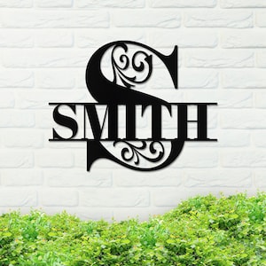 Metal Monogram Sign, Custom Metal Sign, Metal Name Sign, Initial Sign, Monogram Wall Decor, Metal Monogram Letters, Door Hanger, Home Decor