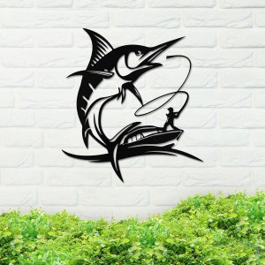 Metal Fishing Sign, Fishing Sign, Metal Fish Sign, Metal Fish Decor, Metal Wall Art, Home Decor, Backyard Sign, Outdoor Decor