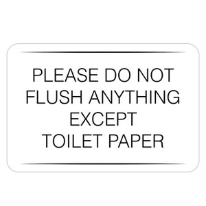 Flush Only Toilet Paper Aluminium Sign, Signes de salle de bain