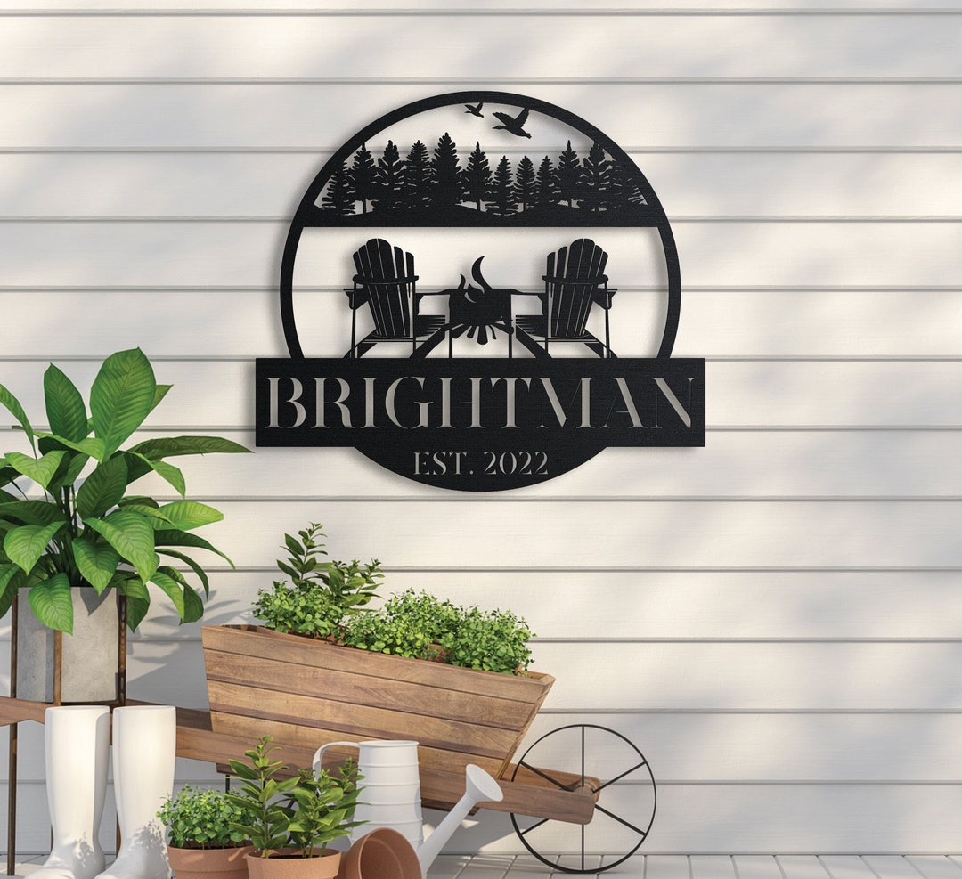 Metal Name Sign, Custom Metal Sign, Metal Name Sign, Monogram Wall ...