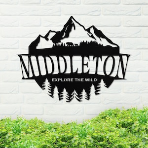 Custom Metal Mountain Landscape Sign, Landscape Metal Sign, Metal Mountain Landscape Sign, Landscape Sign, Home Decor, Backyard Sign