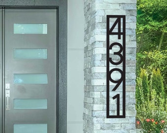 Vertical House Numbers, Modern House Numbers, House Address Sign, Modern Address Sign - Address Number Sign - Address Numbers