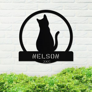 Metal Cat Lover Sign, Cat Lover Sign, Metal Pet Lover Sign, Home Decor Sign, Metal Front Door Sign, Housewarming Gift Idea, Outdoor Sign