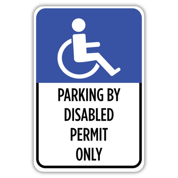 ADA Parking by Disabled Permit Only Aluminum Sign ADA Sign Etsy
