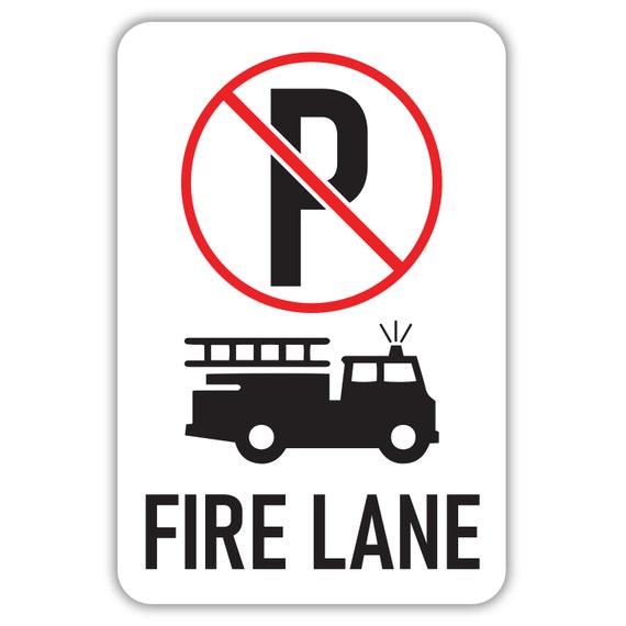 No Parking Fire Lane Sign No Parking Signs Aluminum Etsy
