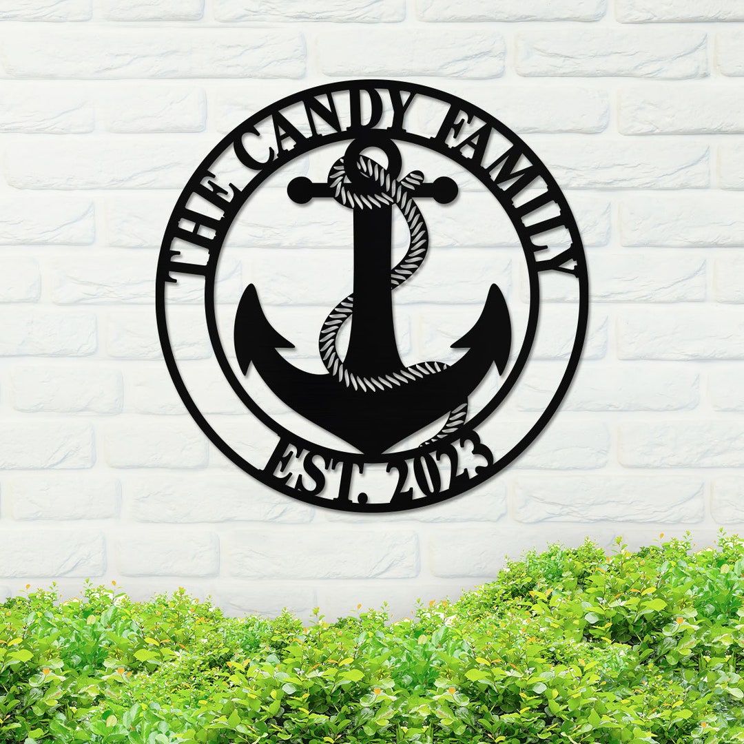 Metal Anchor Sign, Nautical Sign, Metal Anchor Sign, Home Decor Sign