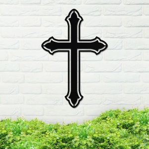 Christian Cross Sign, Metal Cross Sign, Metal Christian Sign, First Communion Gift, Home Decor, Christian Welcome Sign, Christian Gift