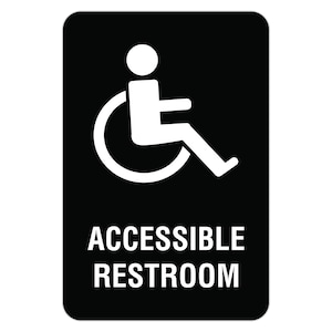 Handicap Accessible Restroom Aluminum Sign, Bathroom Signs