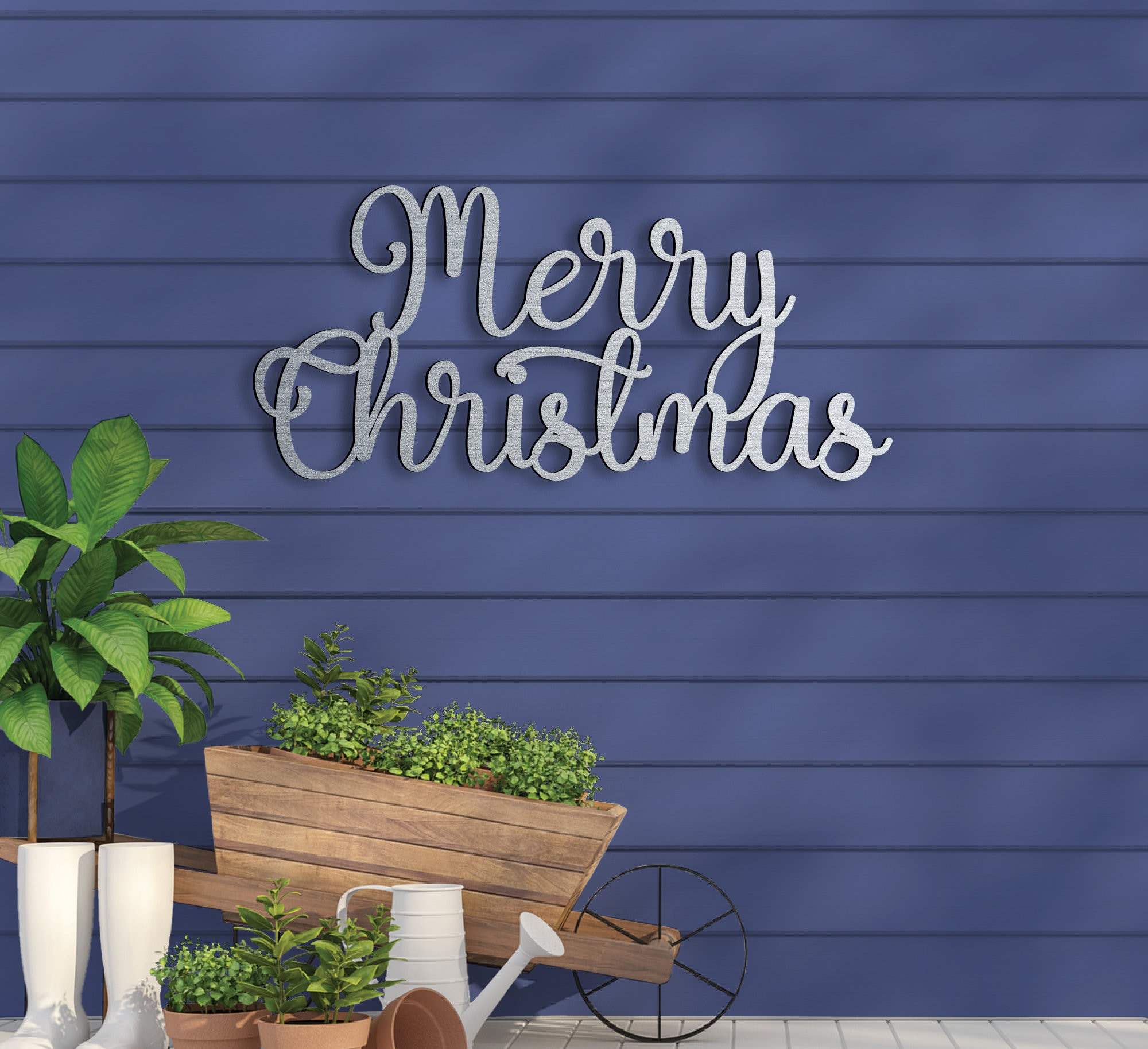 Metal Merry Christmas Sign Christmas Sign Metal Christmas Etsy