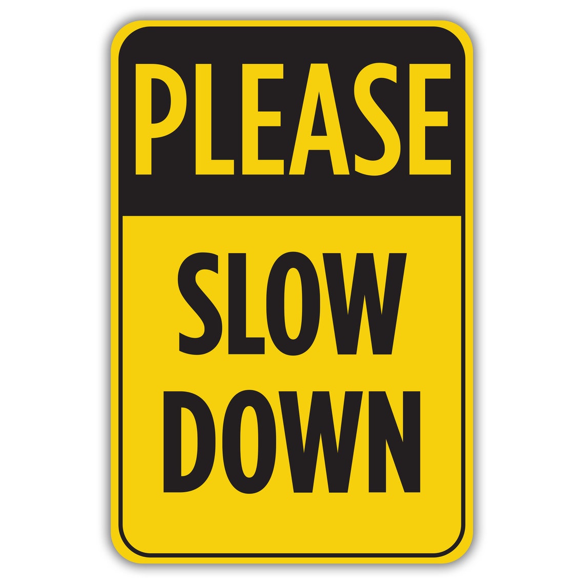 "Please Slow Down" Traffic Safety Sign - 12 X 18 Inches, Reflective Warning Sign For Neighborhoods & Driveways