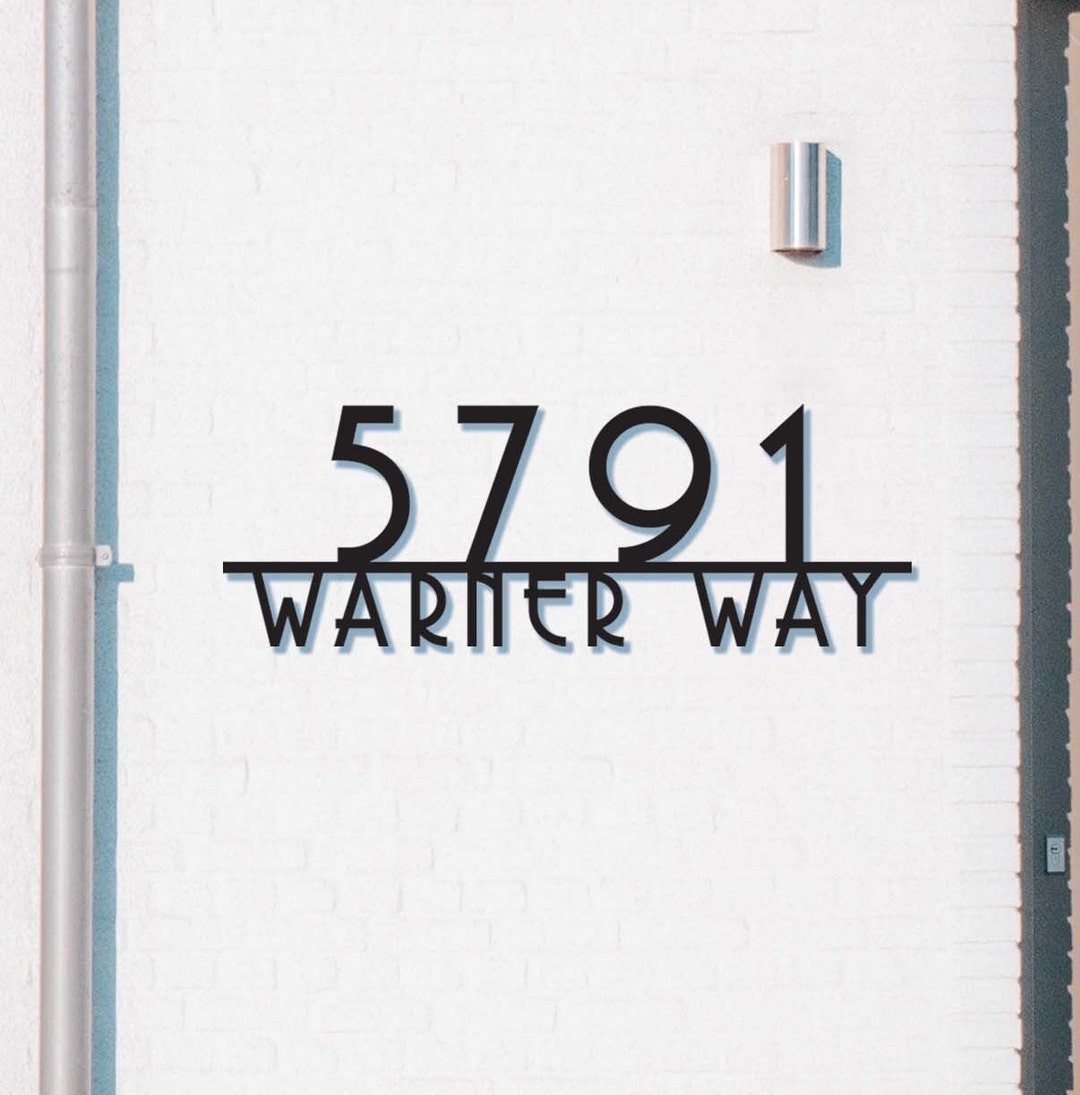 Metal House Number Sign | Address Sign With Street Name | Address ...