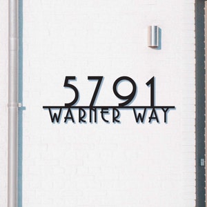 Metal House Number Sign | Address Sign with Street Name | Address Number Sign with Street Name | Modern House Numbers | Address Sign