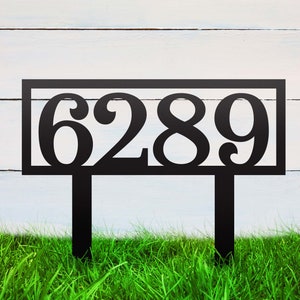 Personalized Metal Address Sign, Modern Address Sign, Realtor Gift Idea, Address Sign with Stakes, Staked Address, Address Sign for Lawn