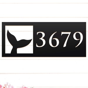 Whale Metal Address Sign, Modern Address Sign, Address Sign, Address Numbers, Modern House Numbers, House Number Sign, House Number Plaque